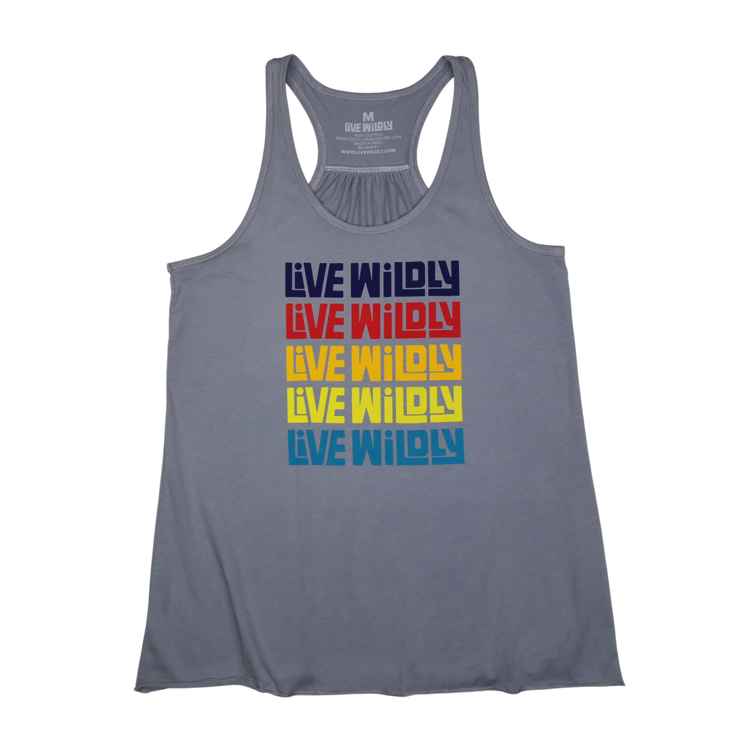 Live Wildly Tank - Grey - Five Color Front Isolated - Live Wildly 