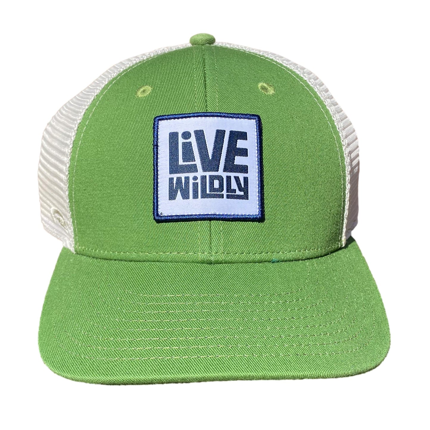 Load image into Gallery viewer, Live Wildly Trucker - Green Front Isolated -  Live Wildly 
